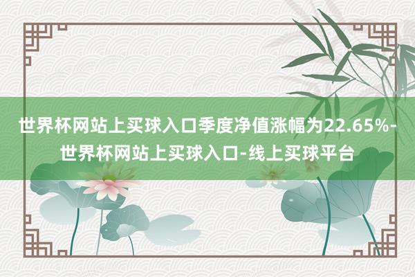 世界杯网站上买球入口季度净值涨幅为22.65%-世界杯网站上买球入口-线上买球平台