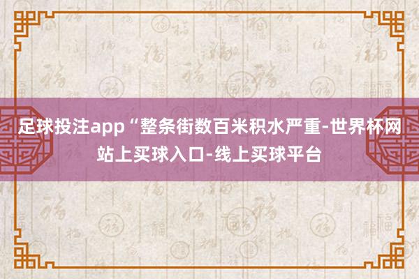 足球投注app“整条街数百米积水严重-世界杯网站上买球入口-线上买球平台