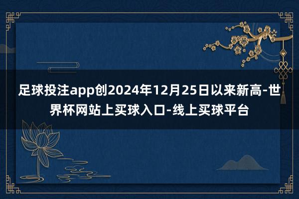 足球投注app创2024年12月25日以来新高-世界杯网站上买球入口-线上买球平台