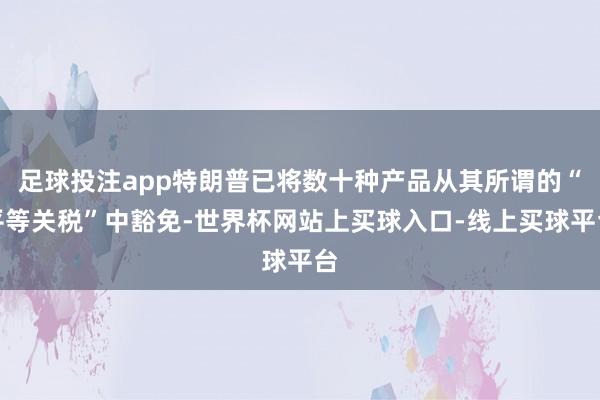 足球投注app特朗普已将数十种产品从其所谓的“平等关税”中豁免-世界杯网站上买球入口-线上买球平台