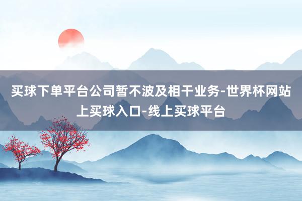 买球下单平台公司暂不波及相干业务-世界杯网站上买球入口-线上买球平台