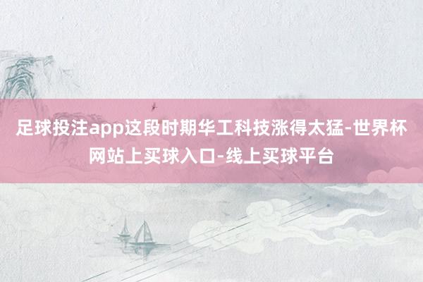 足球投注app这段时期华工科技涨得太猛-世界杯网站上买球入口-线上买球平台